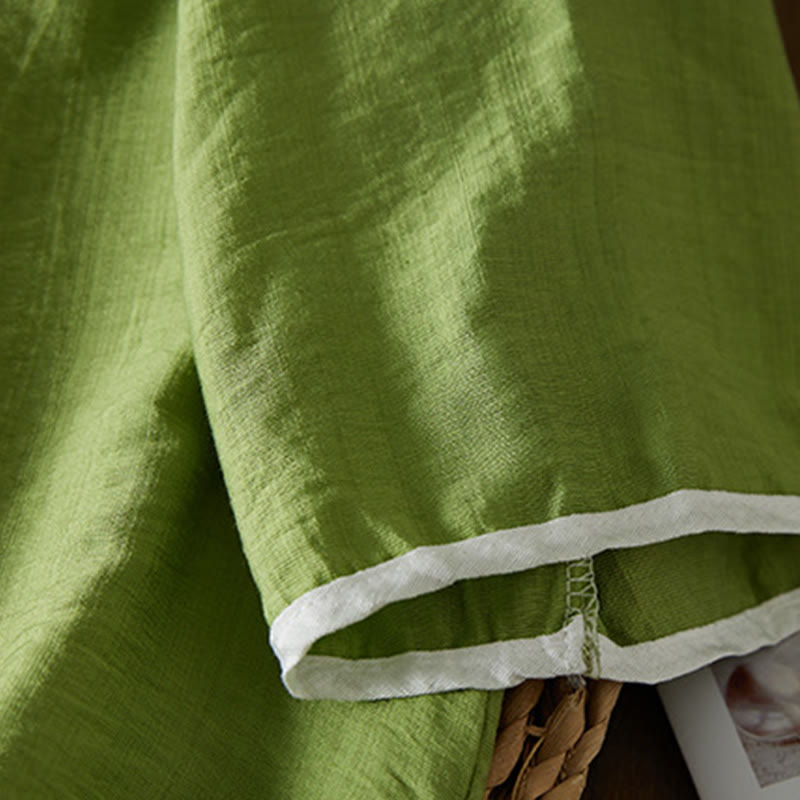 Buddha Stonesカジュアル レディース 花柄 刺繍柄 カエルボタン 斜め襟デザイン 七分袖 コットンリネン シャツ - image 28