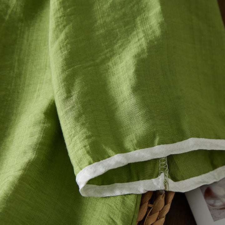 Buddha Stonesカジュアル レディース 花柄 刺繍柄 カエルボタン 斜め襟デザイン 七分袖 コットンリネン シャツ - image 28