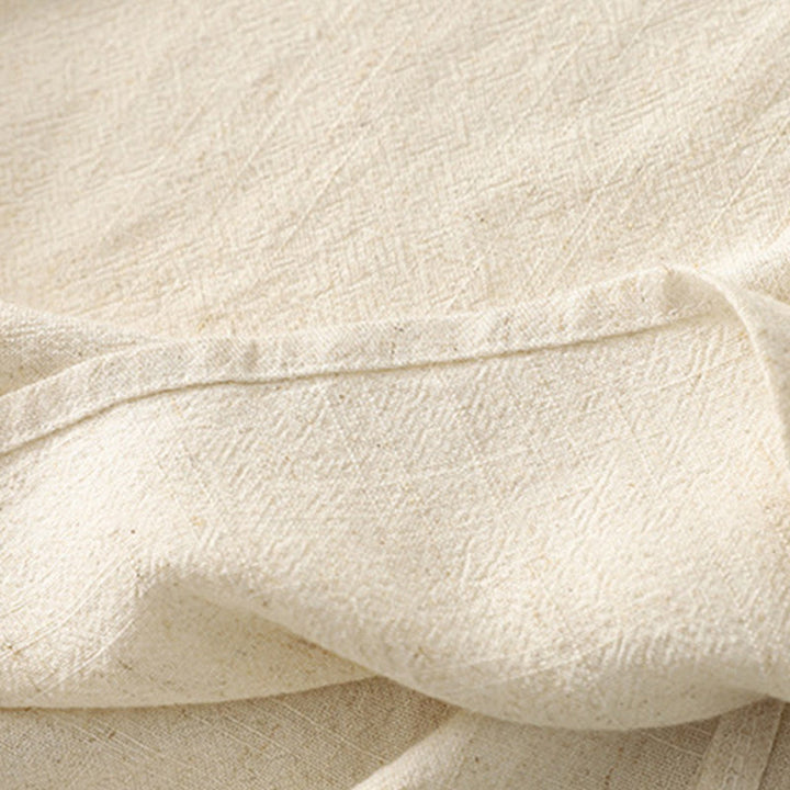 Buddha Stonesカジュアルステッチカラーハンドメイドボタンデザインミディドレスポリエステルノースリーブドレスポケット付き - image 13