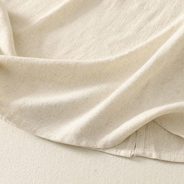 Buddha Stonesカジュアルステッチカラーハンドメイドボタンデザインミディドレスポリエステルノースリーブドレスポケット付き - image 12