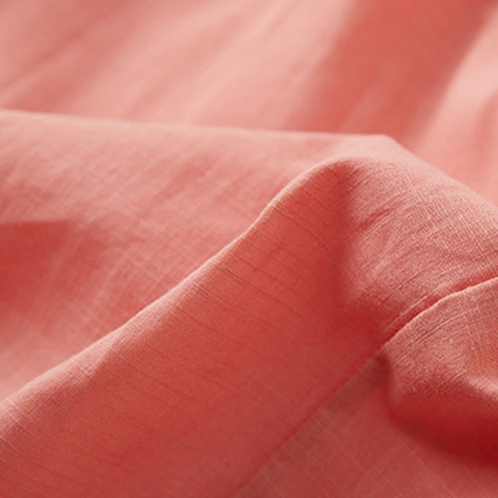 Buddha Stonesサマーカジュアル ステッチカラー レースアップデザイン Vネック 半袖 ミディドレス - image 5