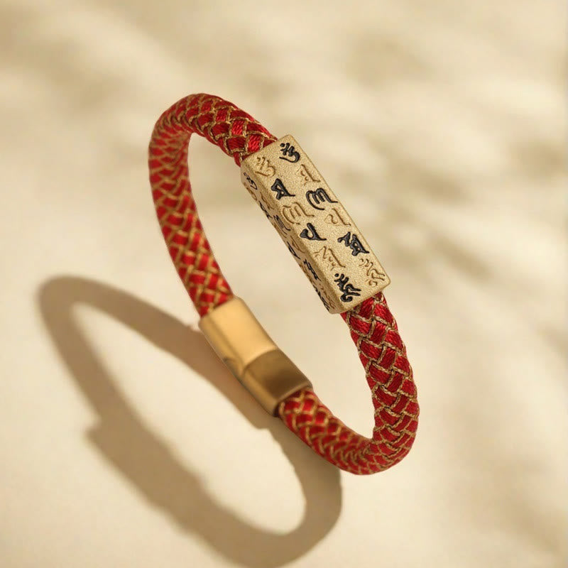 Buddha StonesチベットOm Mani Padme Hum各種カラーロープ 金糸 ダイヤモンドノット 幸運バックルブレスレット