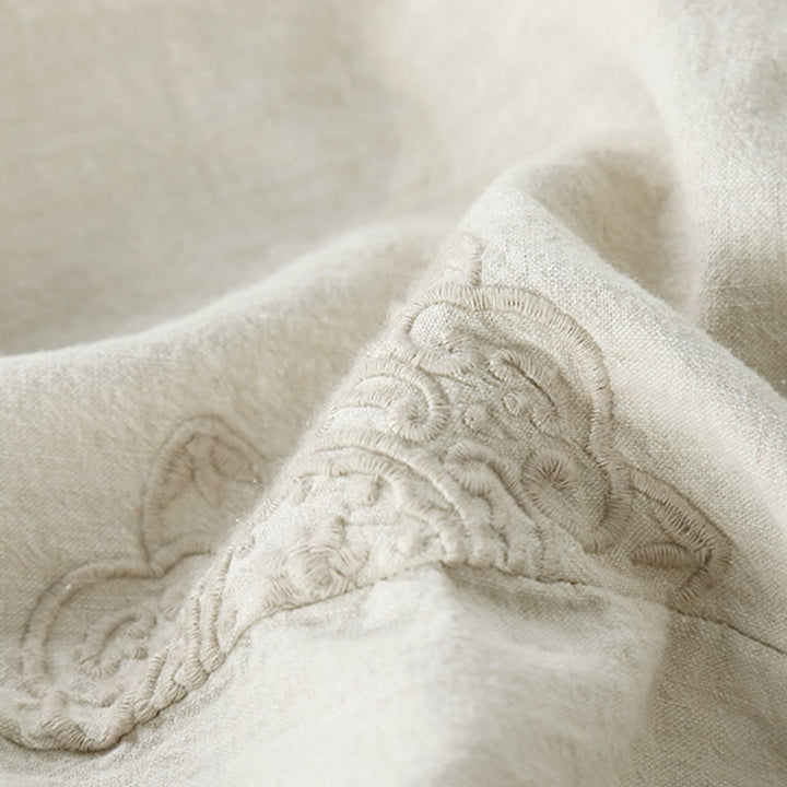 Buddha Stonesヴィンテージ 無地 刺繍 コットンリネン レディース 7-8丈 ハーレムパンツ ポケット付き - image 4