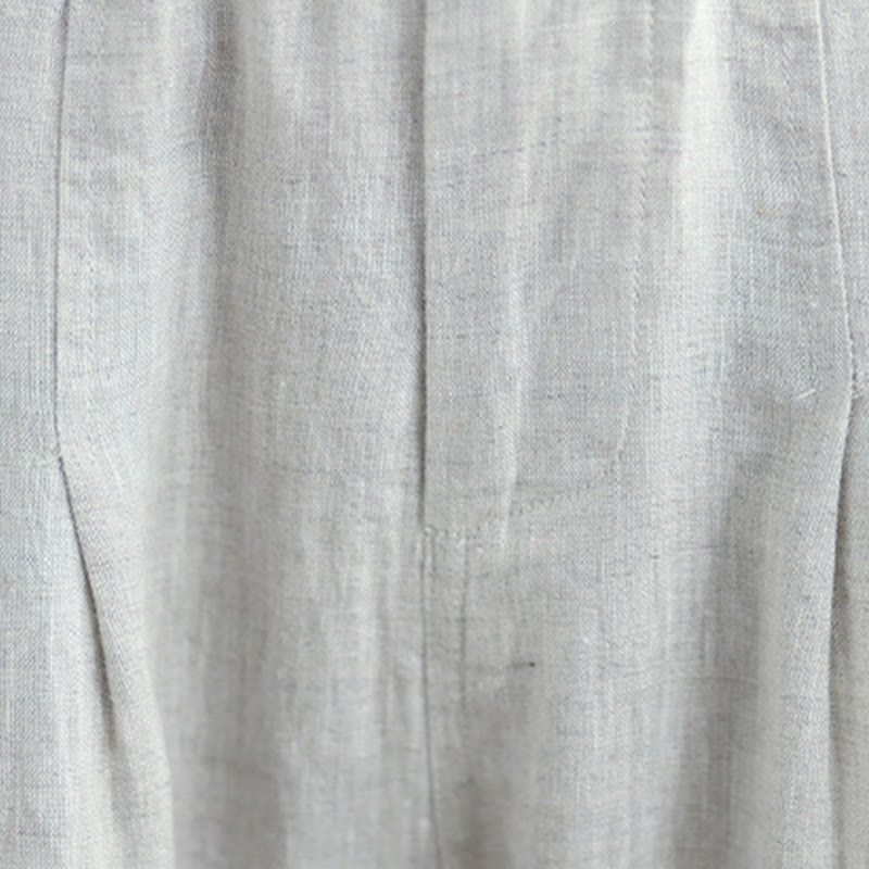 Buddha Stonesカジュアル サマー 無地 ハイウエスト レディース コットンリネン ハーレムパンツ ポケット付き - image 7