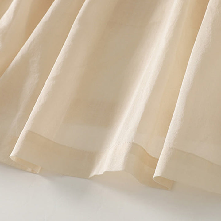 Buddha Stones無地アコーディオンデザイン ノースリーブ コットン ミディドレス ポケット付き - image 15