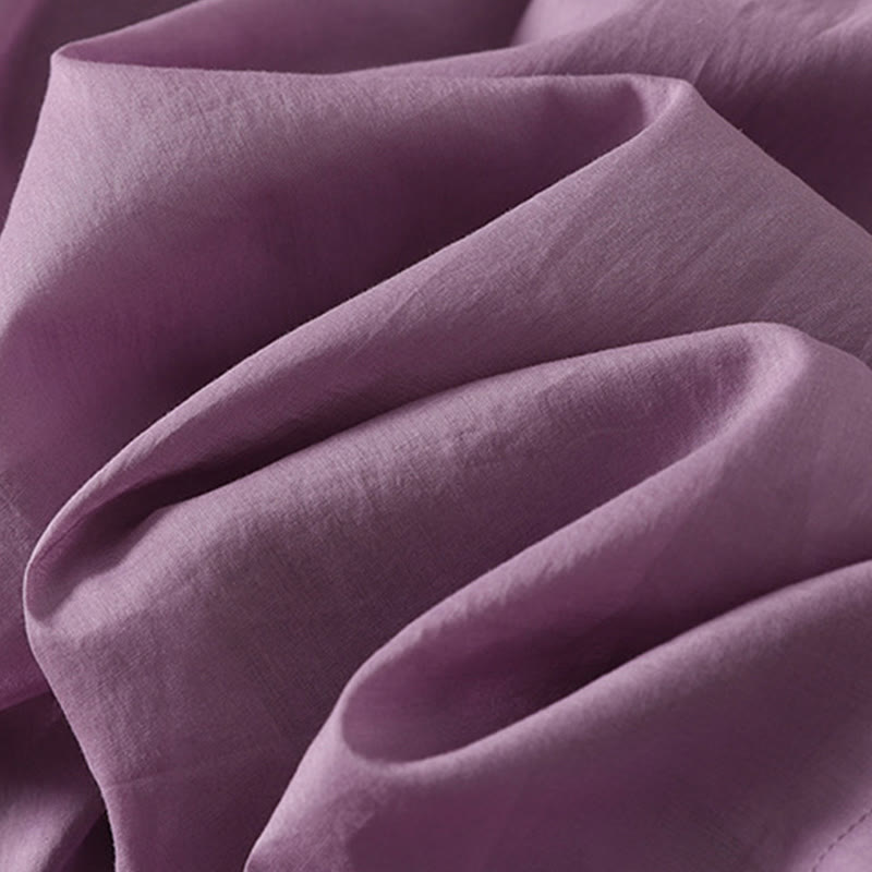 Buddha Stones無地アコーディオンデザイン ノースリーブ コットン ミディドレス ポケット付き - image 10