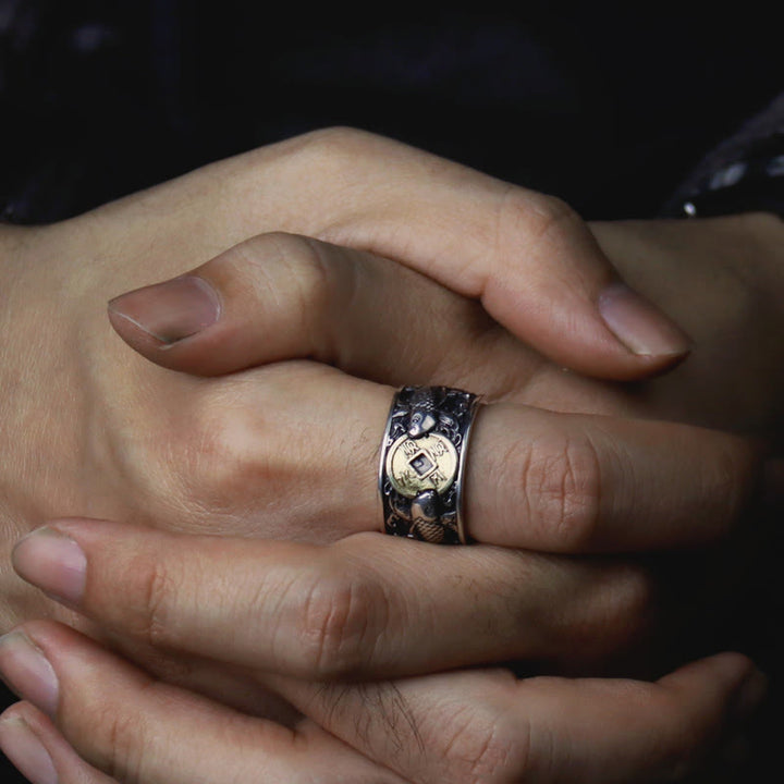 Buddha Stones調節可能な開口部 925スターリングシルバー 幸運の鯉 銅貨 縁起の良い雲 富の指輪 - image 17