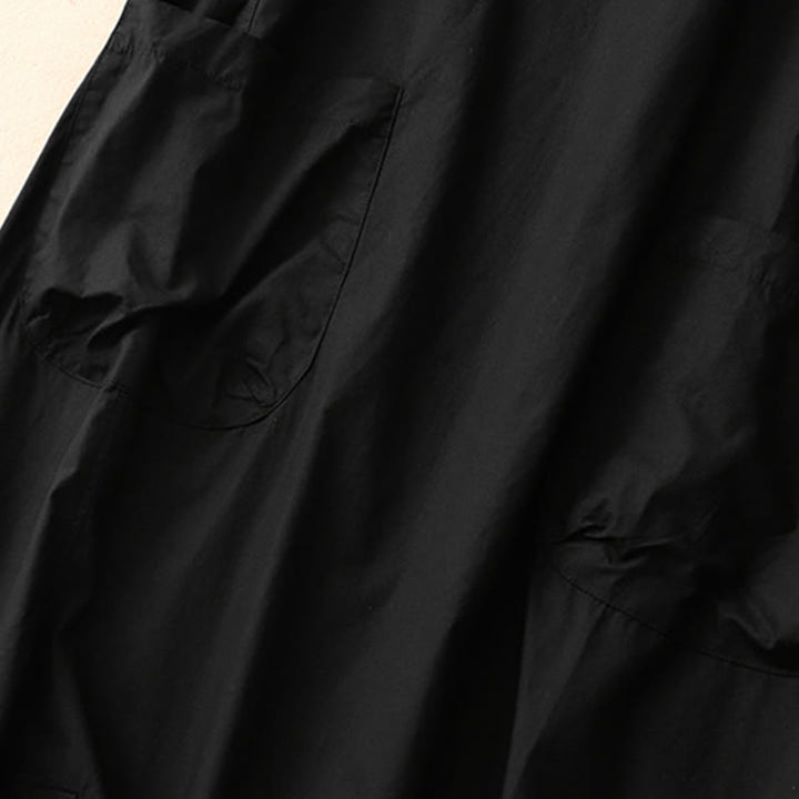 Buddha Stonesサマー 無地 クルーネック シンプル 半袖 デザイン ミディドレス ポケット付き - image 11