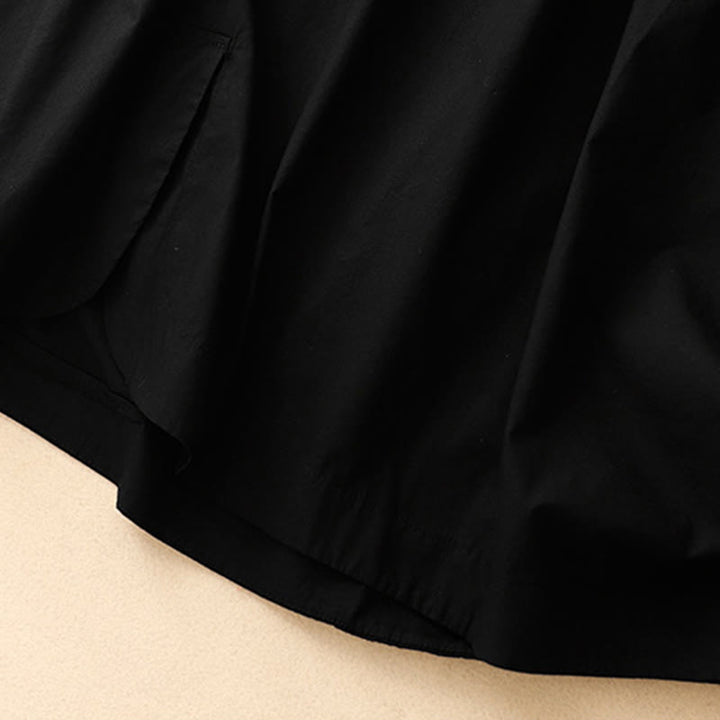 Buddha Stonesサマー 無地 クルーネック シンプル 半袖 デザイン ミディドレス ポケット付き - image 14