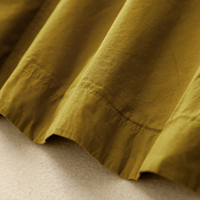 Buddha Stonesサマー 無地 クルーネック シンプル 半袖 デザイン ミディドレス ポケット付き - image 22