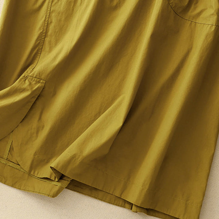 Buddha Stonesサマー 無地 クルーネック シンプル 半袖 デザイン ミディドレス ポケット付き - image 23