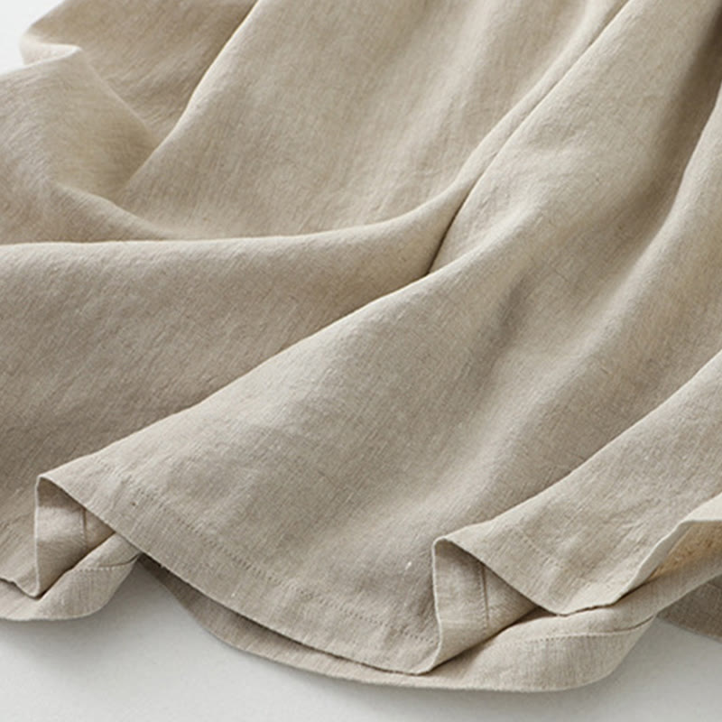 Buddha Stonesデイリーカジュアル ピュアカラー Vネック シンプルボタンデザイン ノースリーブ ミディドレス - image 9