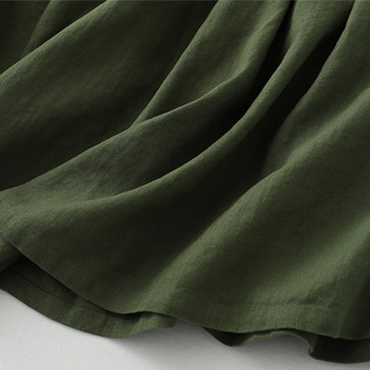 Buddha Stonesデイリーカジュアル ピュアカラー Vネック シンプルボタンデザイン ノースリーブ ミディドレス - image 15