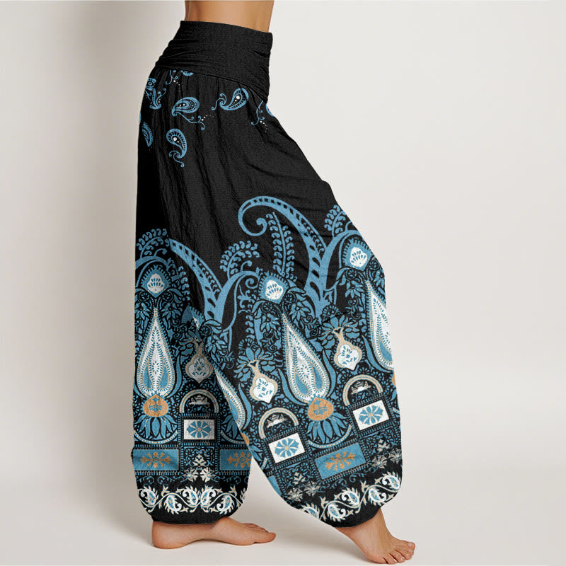 Buddha Stonesペイズリー柄 花柄 レディース 伸縮性ウエスト ハーレムパンツ - image 3