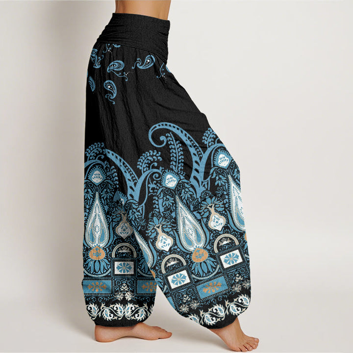 Buddha Stonesペイズリー柄 花柄 レディース 伸縮性ウエスト ハーレムパンツ - image 3