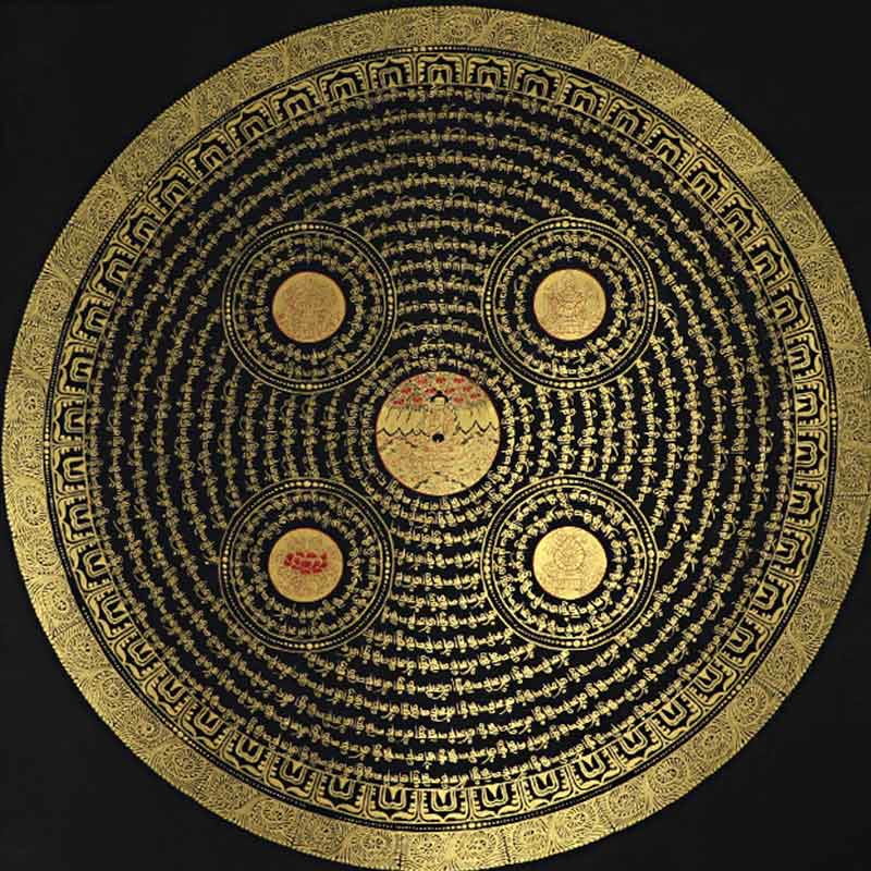 Buddha Stonesチベットタンカ画オーム・マニ・パドメ・フム経典 手作り装飾（ランダムスタイル） - image 7