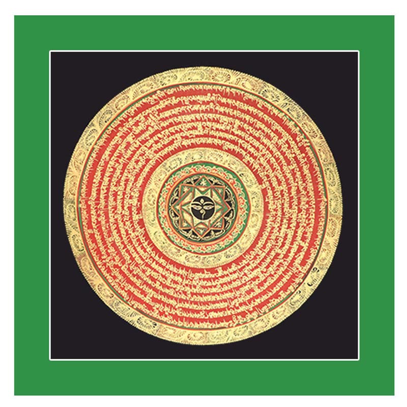 Buddha Stonesチベットタンカ画 六つの真実の言葉 経典 手作り装飾 ブラインドボックス（ランダムスタイル）