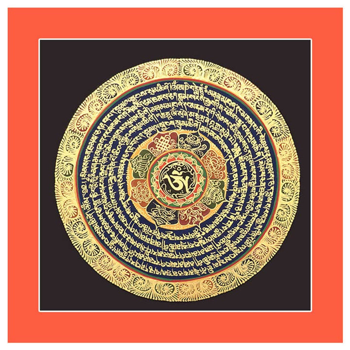 Buddha Stonesチベットタンカ画 六つの真実の言葉 経典 手作り装飾 ブラインドボックス（ランダムスタイル）