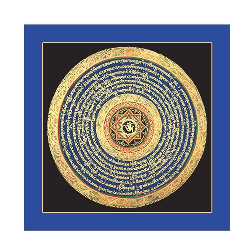 Buddha Stonesチベットタンカ画 六つの真実の言葉 経典 手作り装飾 ブラインドボックス（ランダムスタイル）