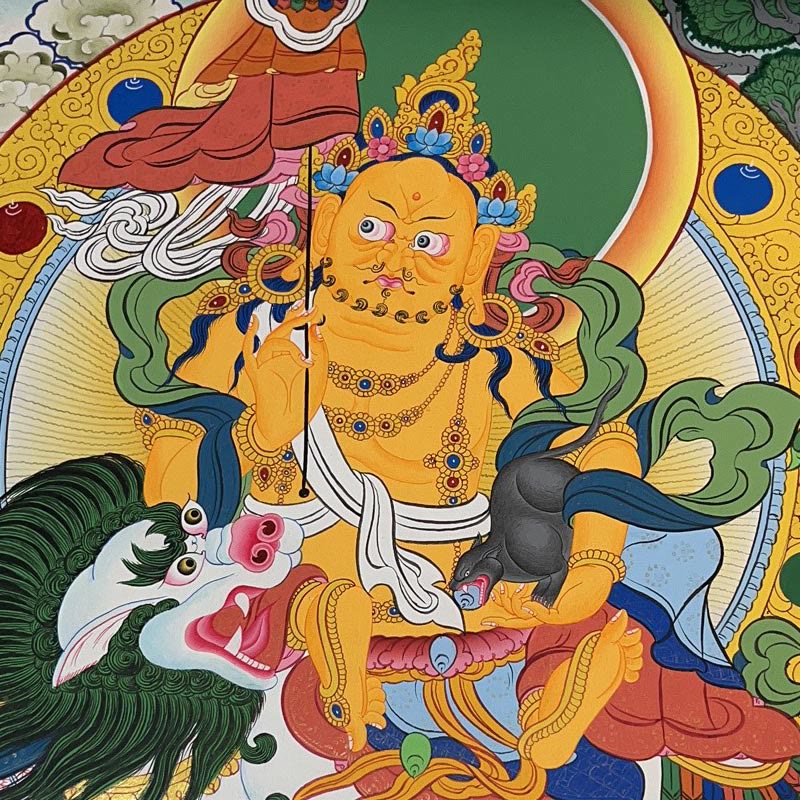 Buddha Stonesチベットタンカ画 黄色の富の神 緑の多羅観音 手作り装飾 ブラインドボックス（ランダムスタイル）