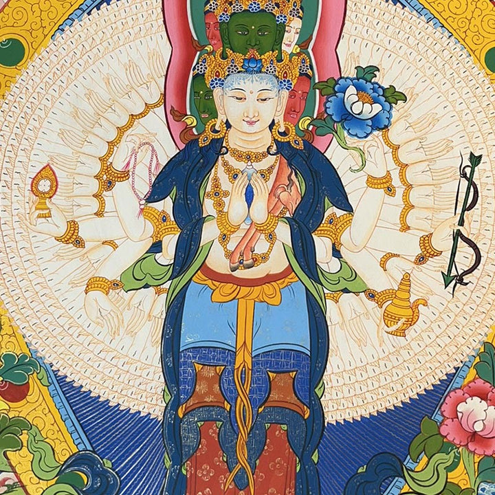 Buddha Stonesチベットタンカ画 黄色の富の神 緑の多羅観音 手作り装飾 ブラインドボックス（ランダムスタイル）