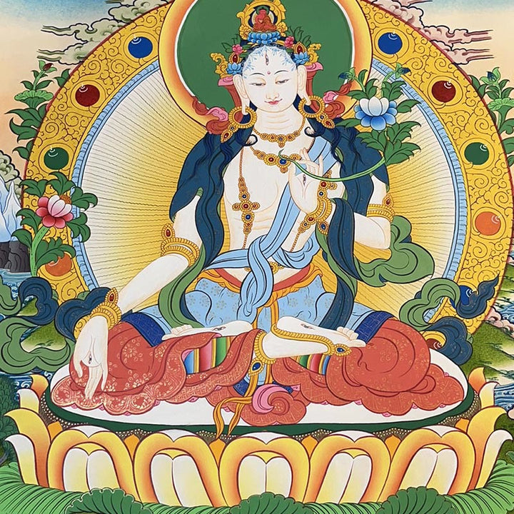 Buddha Stonesチベットタンカ画 黄色の富の神 緑の多羅観音 手作り装飾 ブラインドボックス（ランダムスタイル）