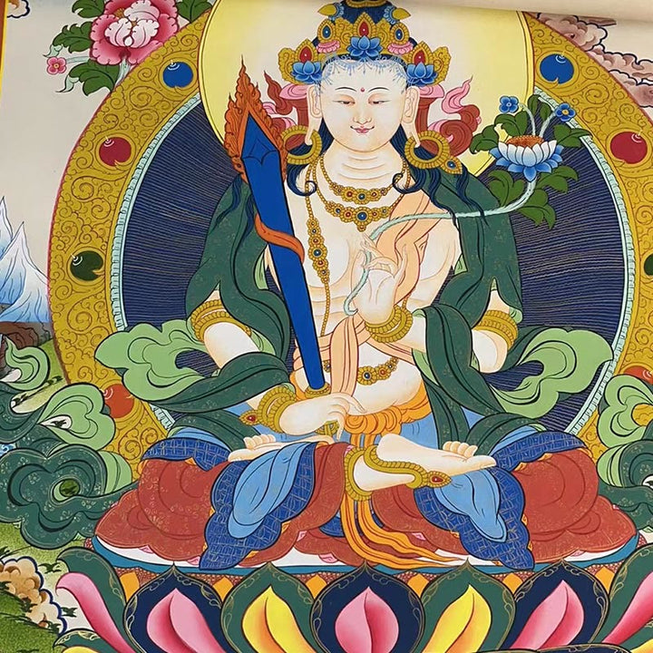 Buddha Stonesチベットタンカ画 黄色の富の神 緑の多羅観音 手作り装飾 ブラインドボックス（ランダムスタイル）