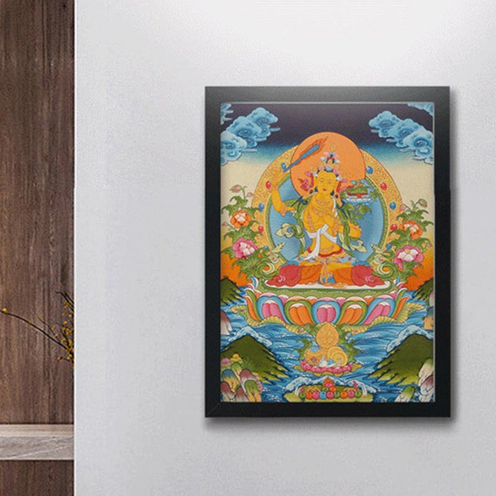 Buddha Stonesチベットタンカ画 黄色の富の神 緑の多羅観音 手作り装飾 ブラインドボックス（ランダムスタイル）