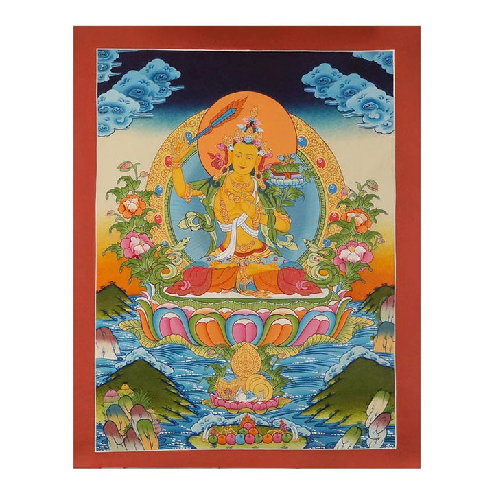 Buddha Stonesチベットタンカ画 黄色の富の神 緑の多羅観音 手作り装飾 ブラインドボックス（ランダムスタイル）