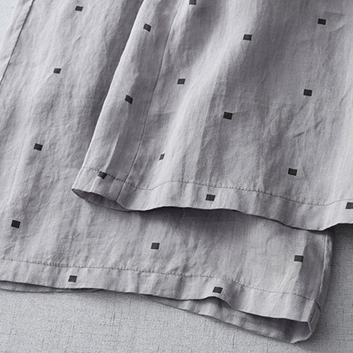 Buddha Stones夏 カジュアル 水玉模様 コットンリネン レディース ワイドレッグパンツ ポケット付き - image 7