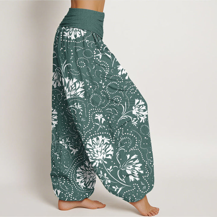 Buddha Stonesカジュアル 花柄 つる植物柄 レディース 伸縮性ウエスト ハーレムパンツ - image 2