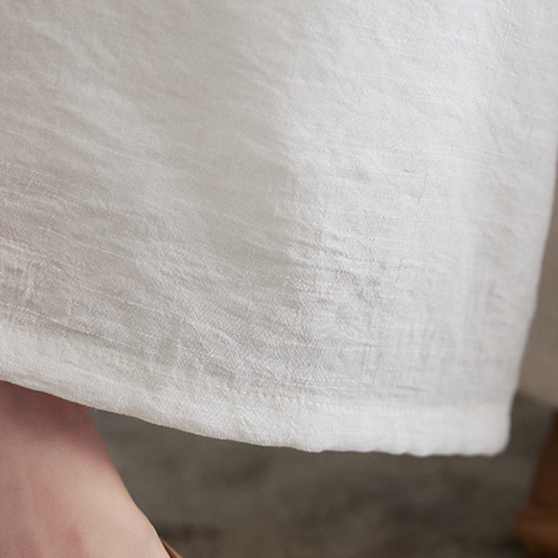 Buddha Stones2点セット ベージュ 中国風 カエルボタンデザイン 長袖シャツ トップス パンツ 瞑想 禅 太極拳 コットンリネン 衣類 レディース セット - image 16