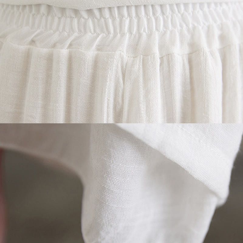 Buddha Stones2点セット ベージュ 中国風 カエルボタンデザイン 長袖シャツ トップス パンツ 瞑想 禅 太極拳 コットンリネン 衣類 レディース セット - image 18