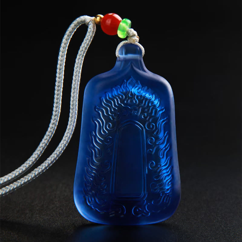 Buddha Stonesチベット薬師如来 劉里水晶 慈悲の静寂のネックレスペンダント - image 5