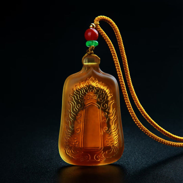Buddha Stonesチベット薬師如来 劉里水晶 慈悲の静寂のネックレスペンダント - image 12