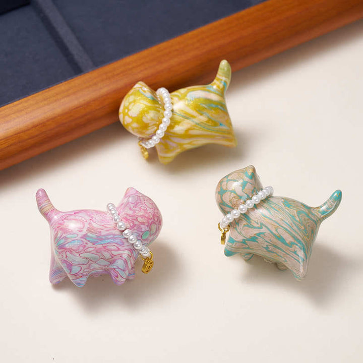 Buddha Stones白檀 幸運のミニ猫 漆工芸 癒しの装飾 ランダムカラー (ブラインドボックス) - image 2