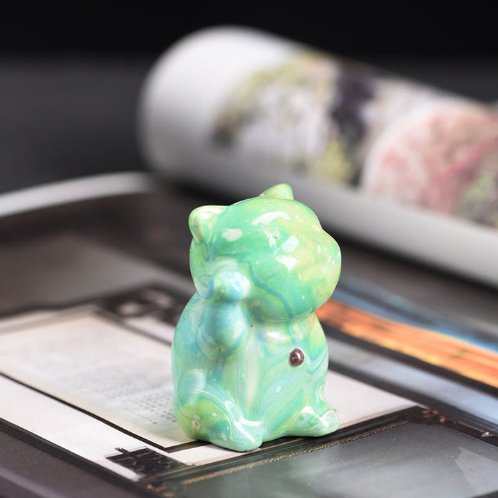 Buddha Stonesかわいいミニ猫 ローズウッド 漆工芸 温かみのある装飾 ランダムカラー (ブラインドボックス) - image 10