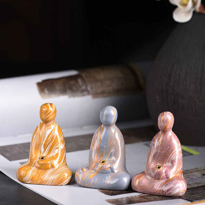 Buddha Stonesミニ無形の仏黒檀工芸 平和 線香立て 装飾 - image 0