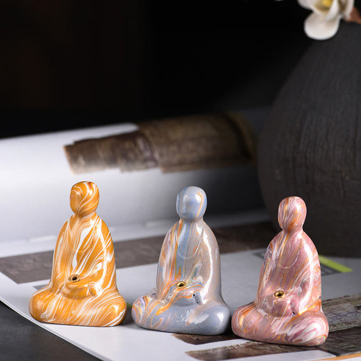 Buddha Stonesミニ無形の仏黒檀工芸 平和 線香立て 装飾 - image 0