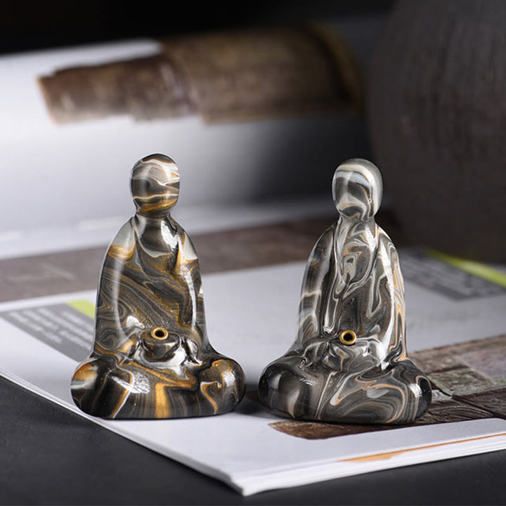 Buddha Stonesミニ無形の仏黒檀工芸 平和 線香立て 装飾 - image 17