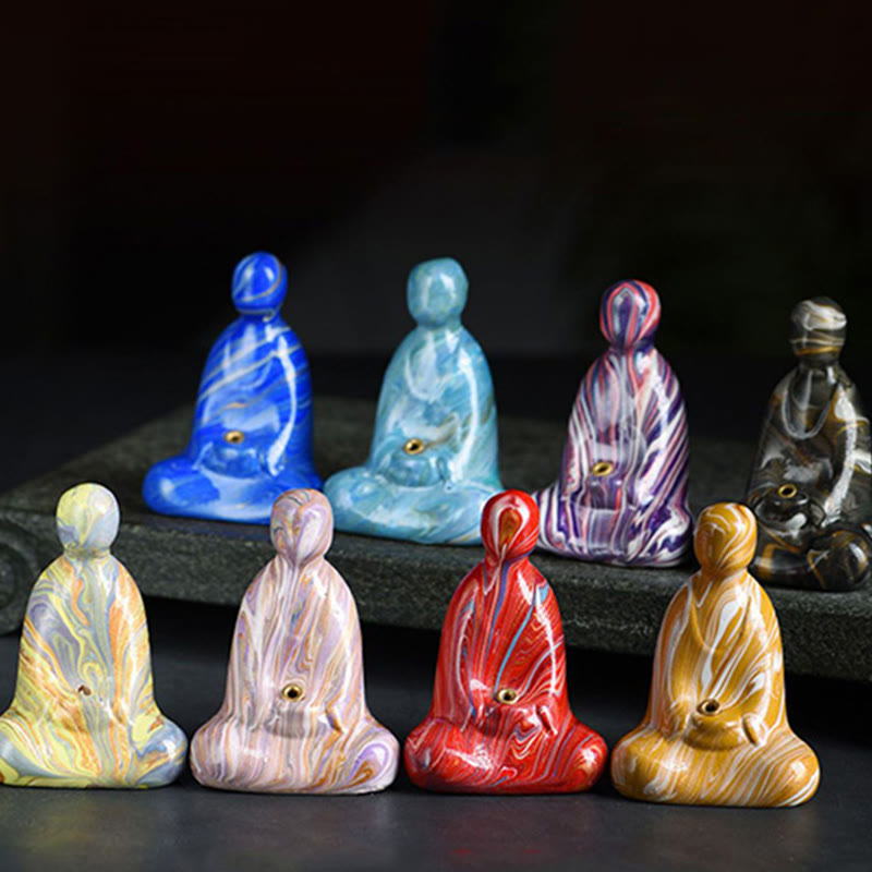 Buddha Stonesミニ無形の仏黒檀工芸 平和 線香立て 装飾 - image 1