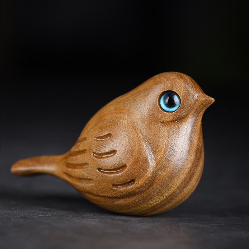Buddha Stonesミニマグパイ鳥彫刻ポジティブデスクデコレーション - image 1