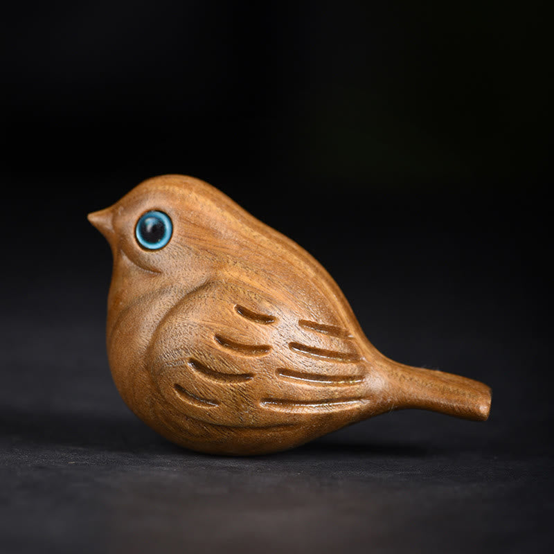 Buddha Stonesミニマグパイ鳥彫刻ポジティブデスクデコレーション - 1.85×2.56×1.42インチ / 4.7×6.5×3.6cm - image 0