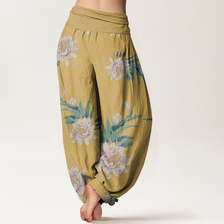 Buddha Stonesエピフィラム柄 レディース 伸縮性ウエスト ハーレムパンツ - image 10
