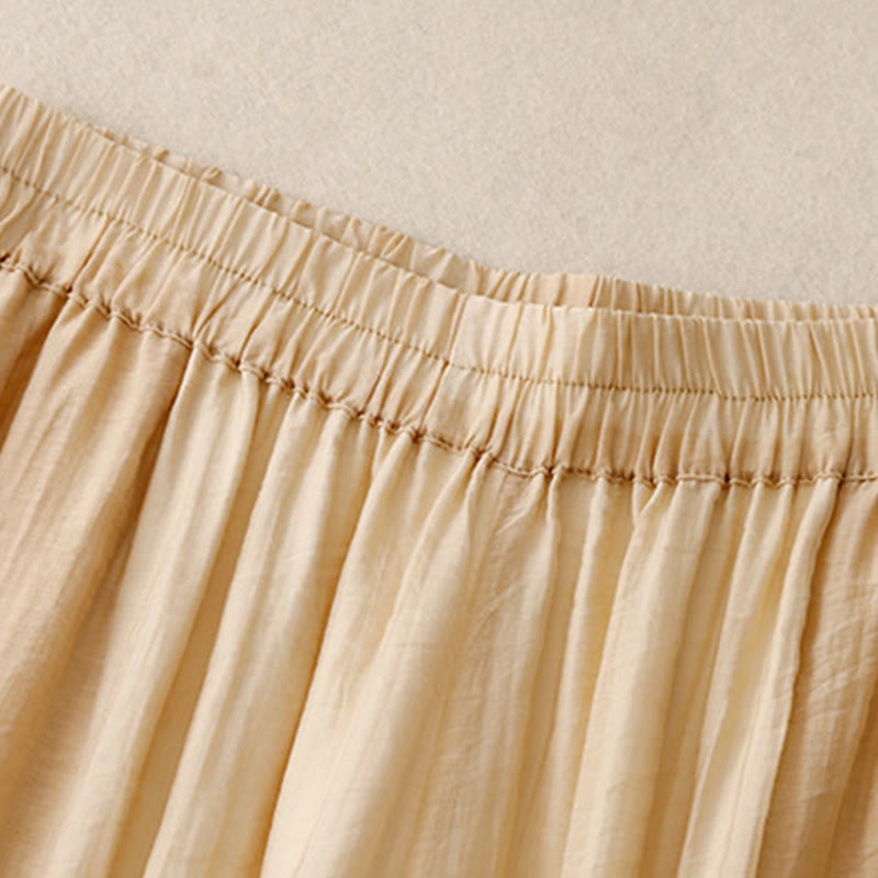 Buddha Stones春 ヴィンテージ カジュアル 無地 レース パッチワーク カフ レディース コットン リネン ワイドレッグ パンツ ポケット付き - image 11