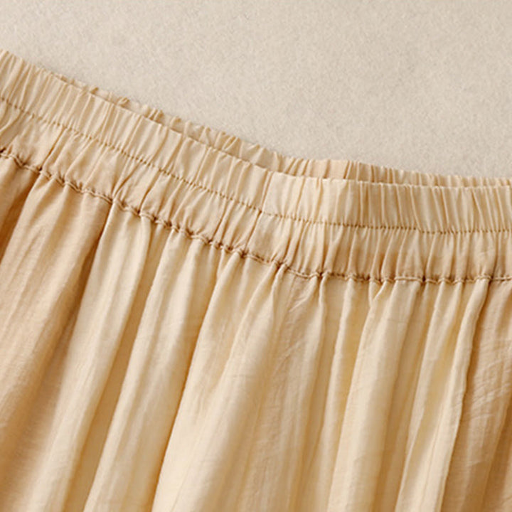 Buddha Stones春 ヴィンテージ カジュアル 無地 レース パッチワーク カフ レディース コットン リネン ワイドレッグ パンツ ポケット付き - image 11