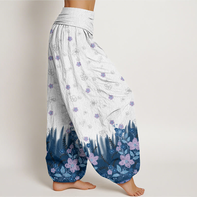Buddha Stonesカジュアル 花柄 葉 草柄 レディース 伸縮性ウエスト ハーレムパンツ - image 6