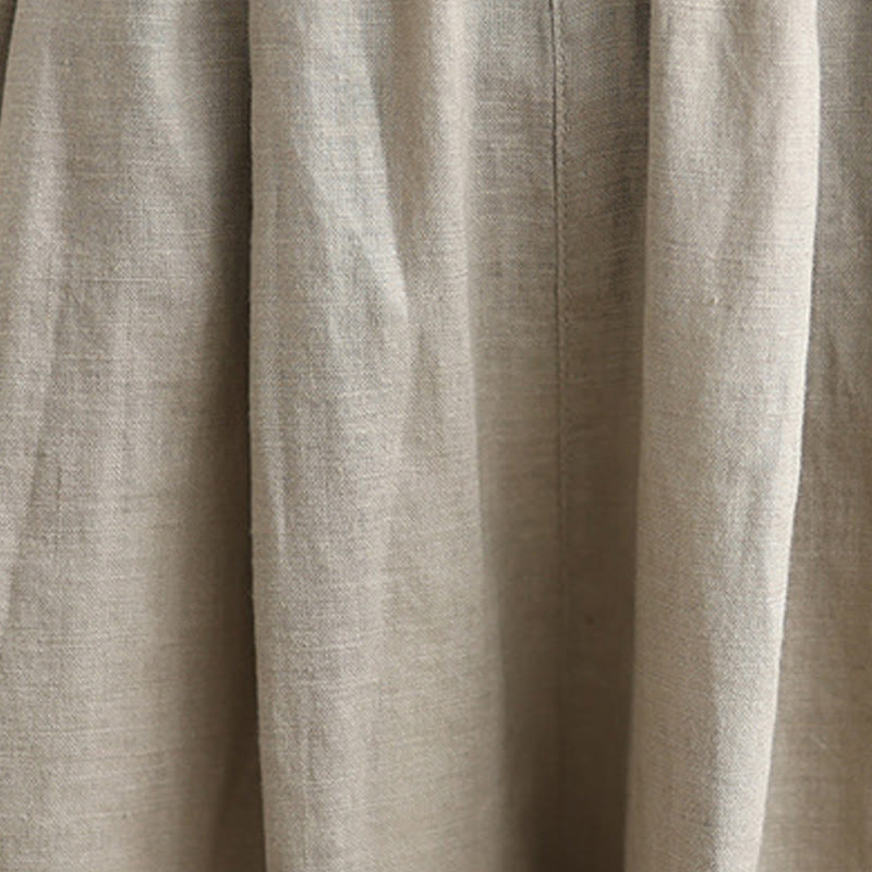 Buddha Stones夏 無地 パッチワーク シンプルデザイン レディース コットン ワイドレッグ クロップドパンツ ポケット付き - image 18