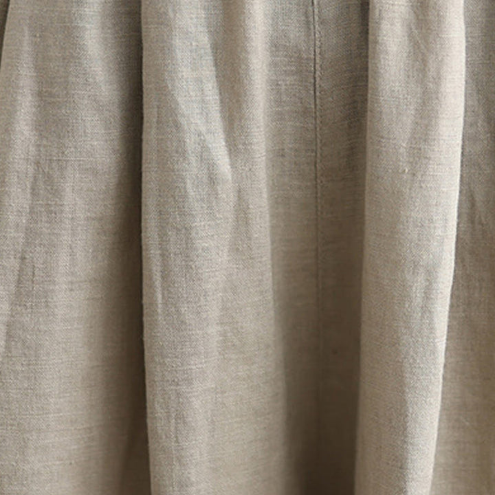 Buddha Stones夏 無地 パッチワーク シンプルデザイン レディース コットン ワイドレッグ クロップドパンツ ポケット付き - image 18