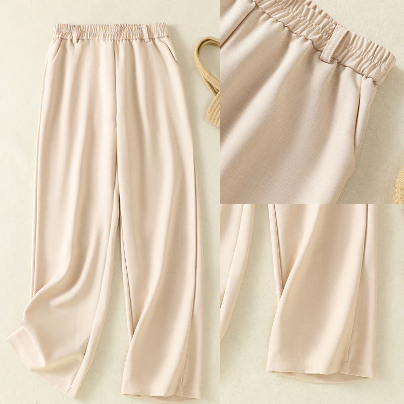 Buddha Stonesヴィンテージ 伸縮性ウエストバンドデザイン ドローストリング レディース コットンパンツ ポケット付き - image 7